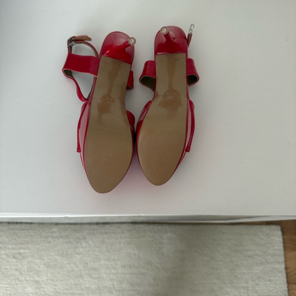 Red Patent Platform Stiletto Heels 6” Ankle Strap Sexy Size 42 Fits US 9.5 10 - Picture 9 of 17